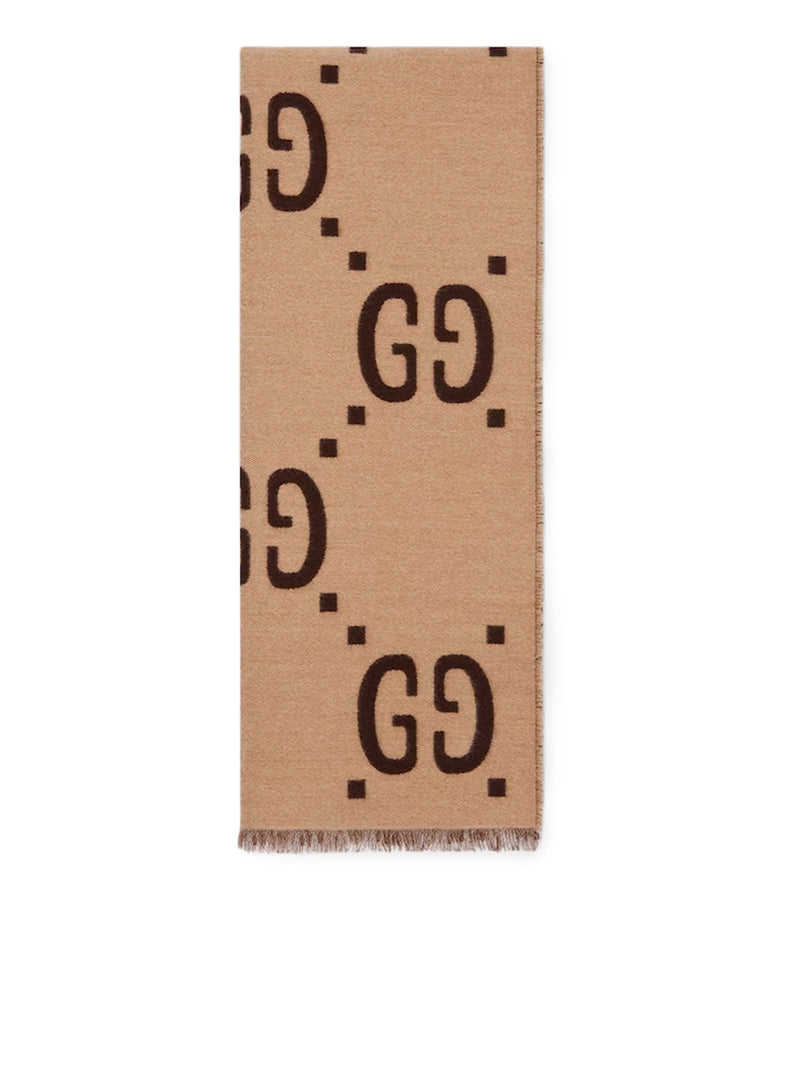 SCIARPA IN LANA E SETA CON MOTIVIO GG JACQUARD