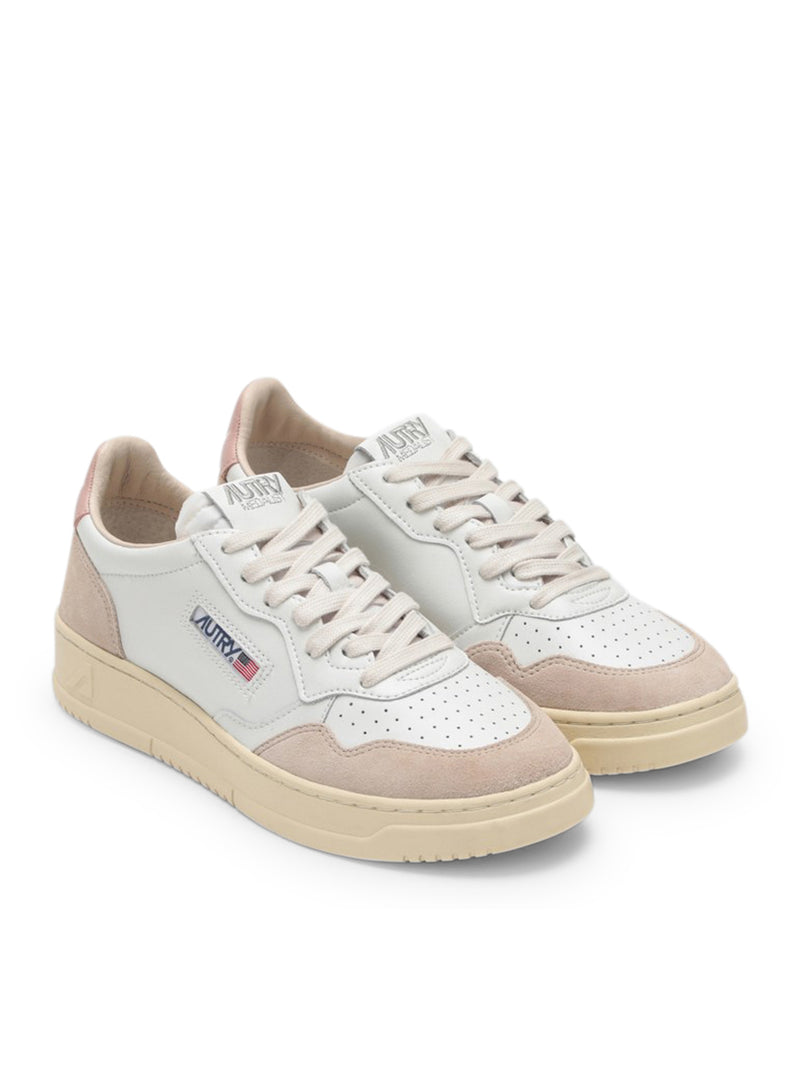 SNEAKERS MEDALIST LOW IN PELLE BIANCA E POWDER E SUEDE BEIGE
