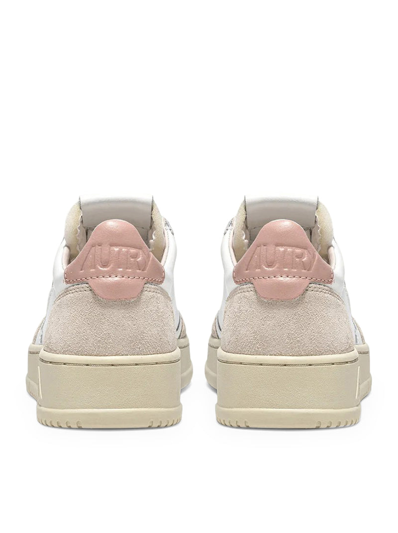 SNEAKERS MEDALIST LOW IN PELLE BIANCA E POWDER E SUEDE BEIGE
