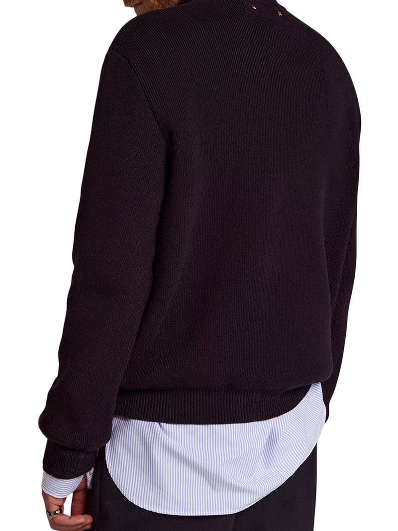 MAGLIA GIROCOLLO IN COTONE EFFETTO DESTROYED