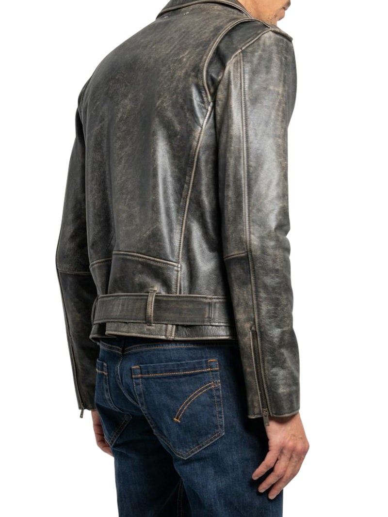CHIODO IN PELLE GOLDEN M`S DISTRESSED