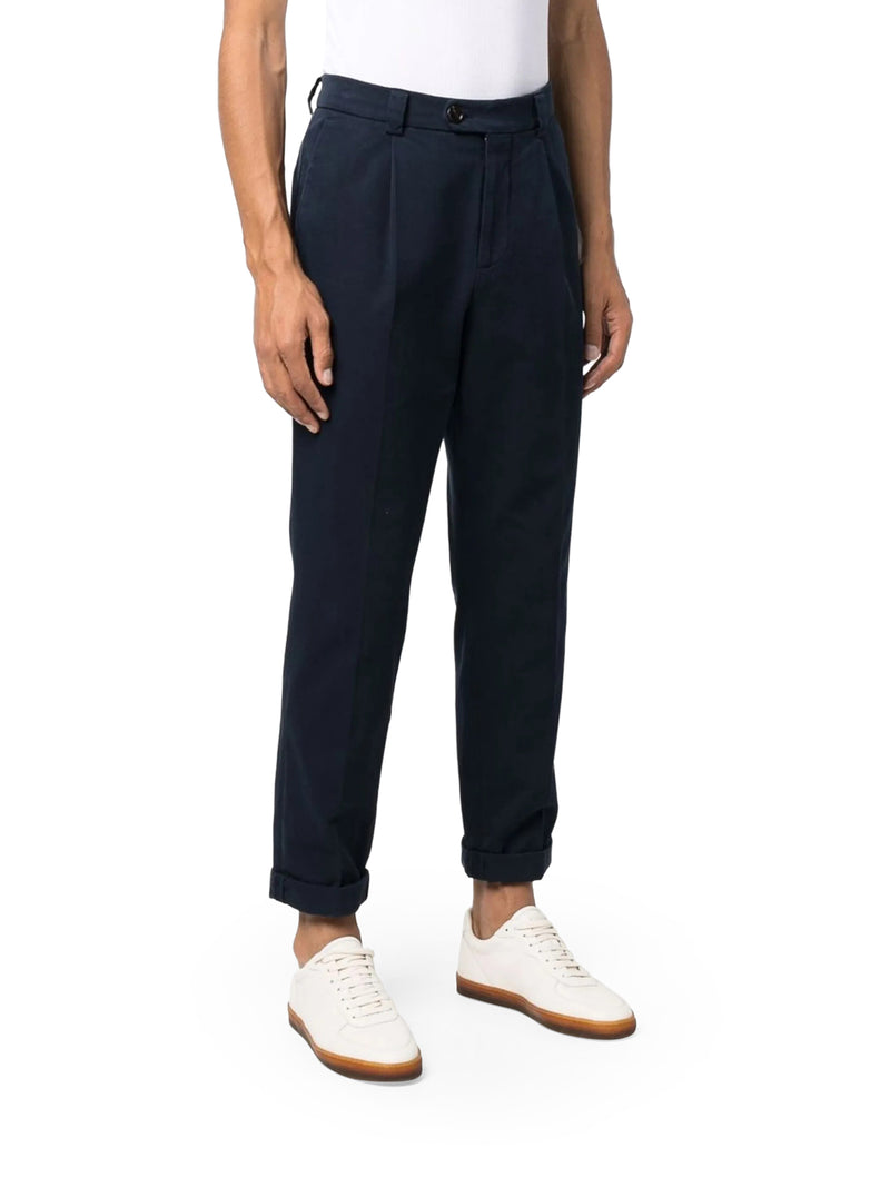 PANTALONI BRUNELLO CUCINELLI DAL TAGLIO LEISURE IN GABARDINE PLISSETTATA