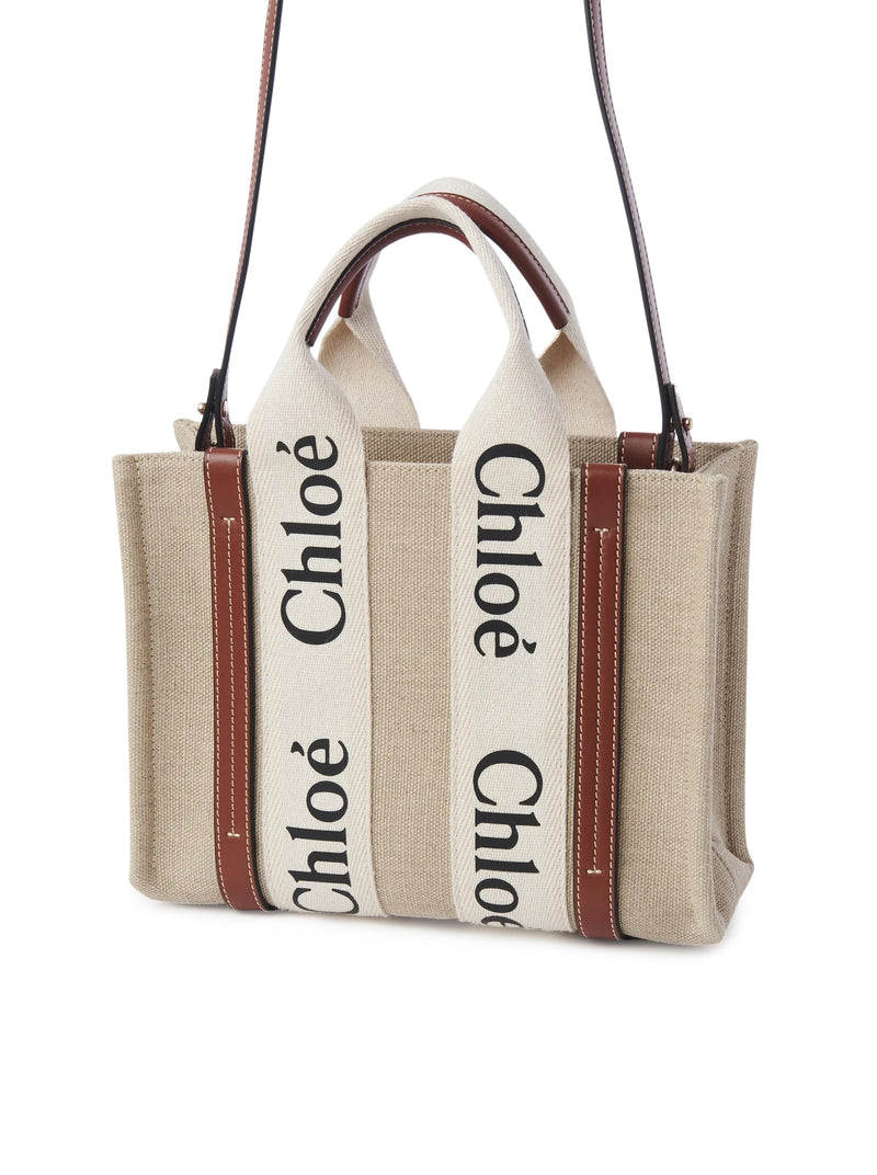 TOTE BAG PICCOLA WOODY IN LINO