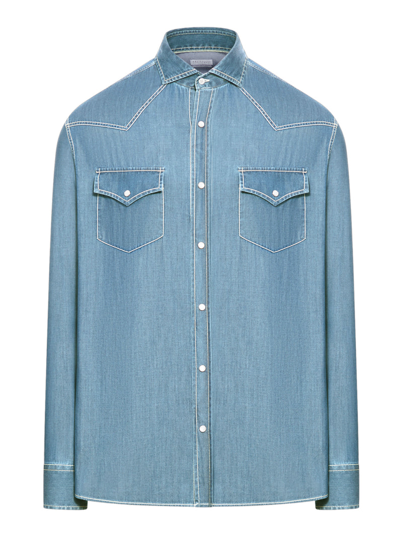 CAMICIA IN DENIM A MANICHE LUNGHE
