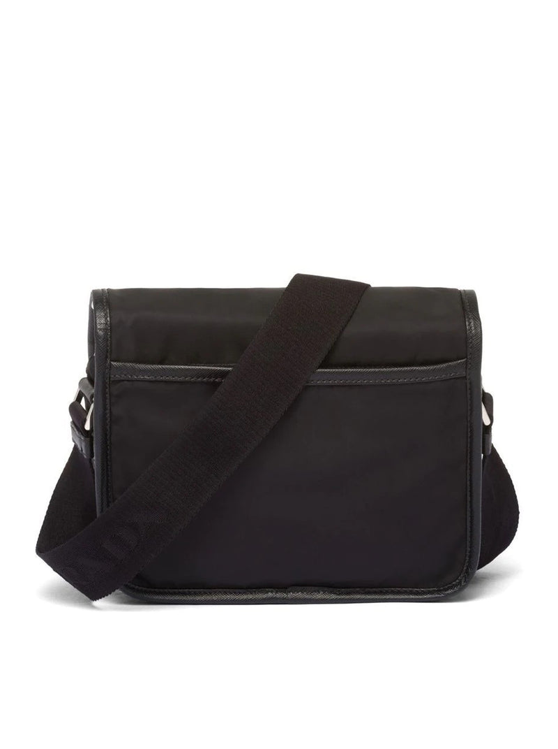 BORSA A TRACOLLA IN RE-NYLON E SAFFIANO