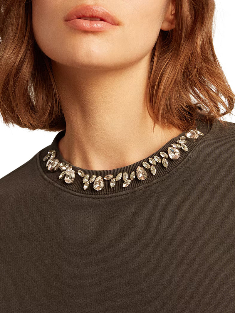 FELPA GIROCOLLO CON CRISTALLI