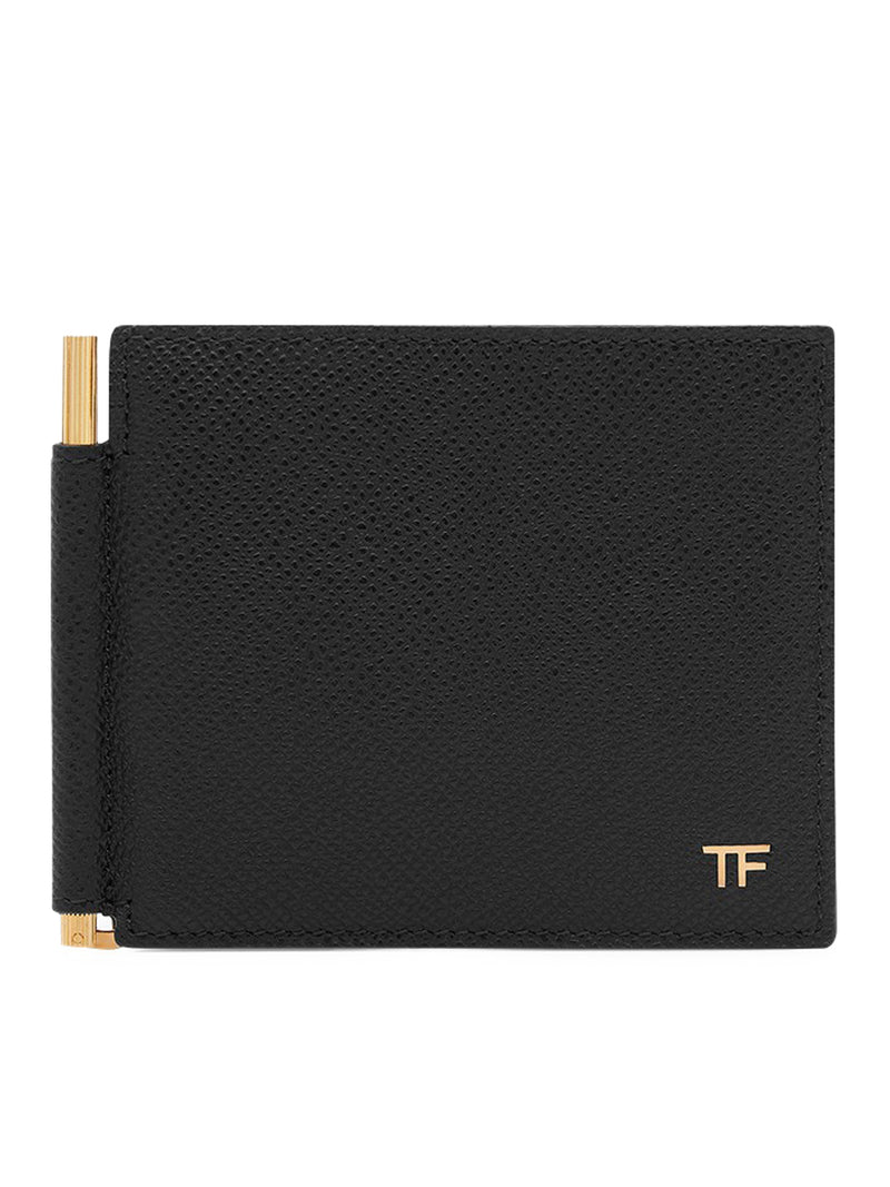 PORTAFOGLIO CON FERMA SOLDI IN PELLE MARTELLATA