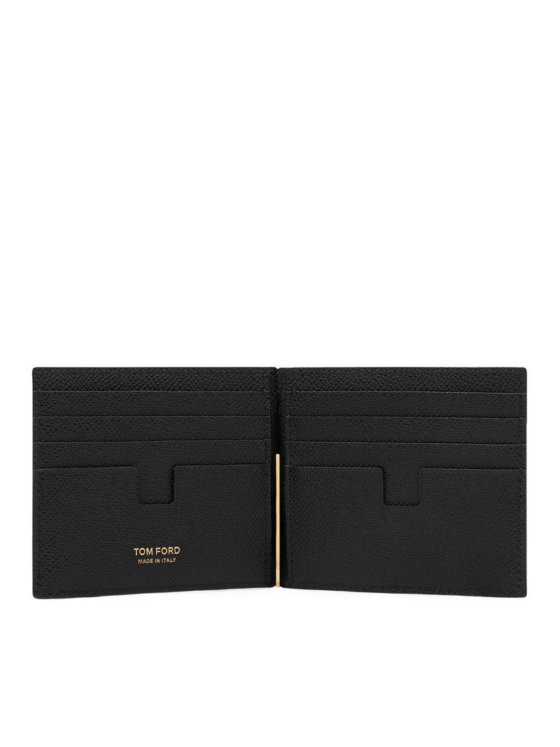 PORTAFOGLIO CON FERMA SOLDI IN PELLE MARTELLATA