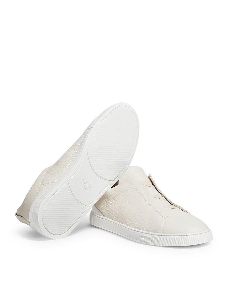 SNEAKER TRIPLE STITCH™ IN PELLE DI CERVO CREMA