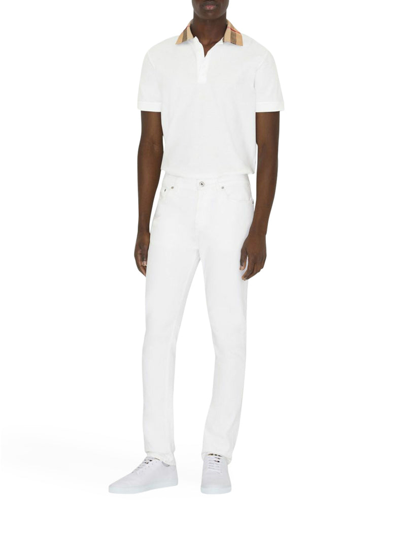 POLO IN COTONE PIQUÉ CON COLLETTO BURBERRY CHECK