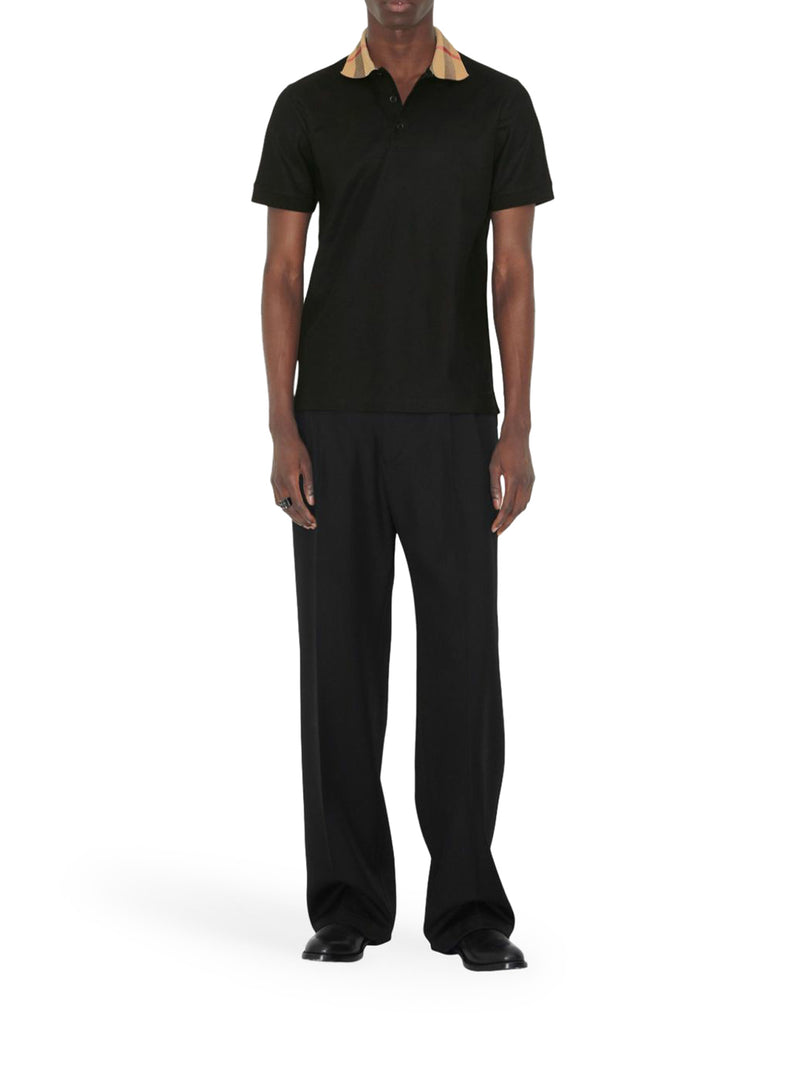 POLO IN COTONE PIQUÉ CON COLLETTO BURBERRY CHECK