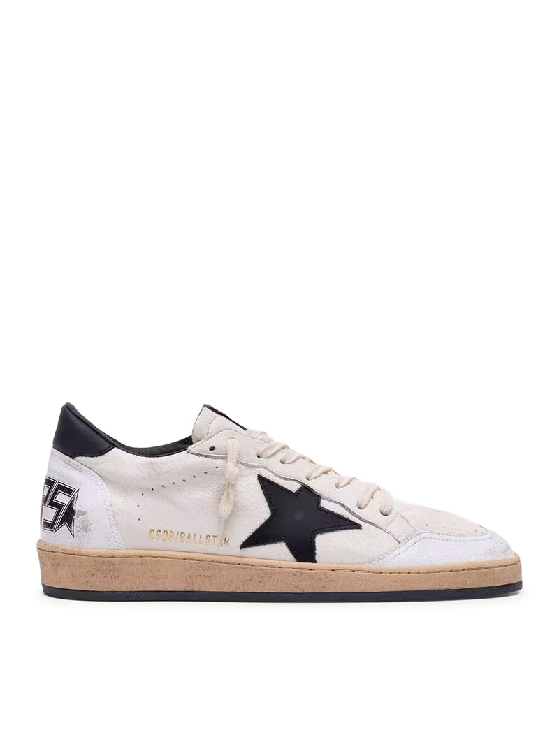 SNEAKERS BALL-STAR IN NAPPA BIANCA CON STELLA NERA