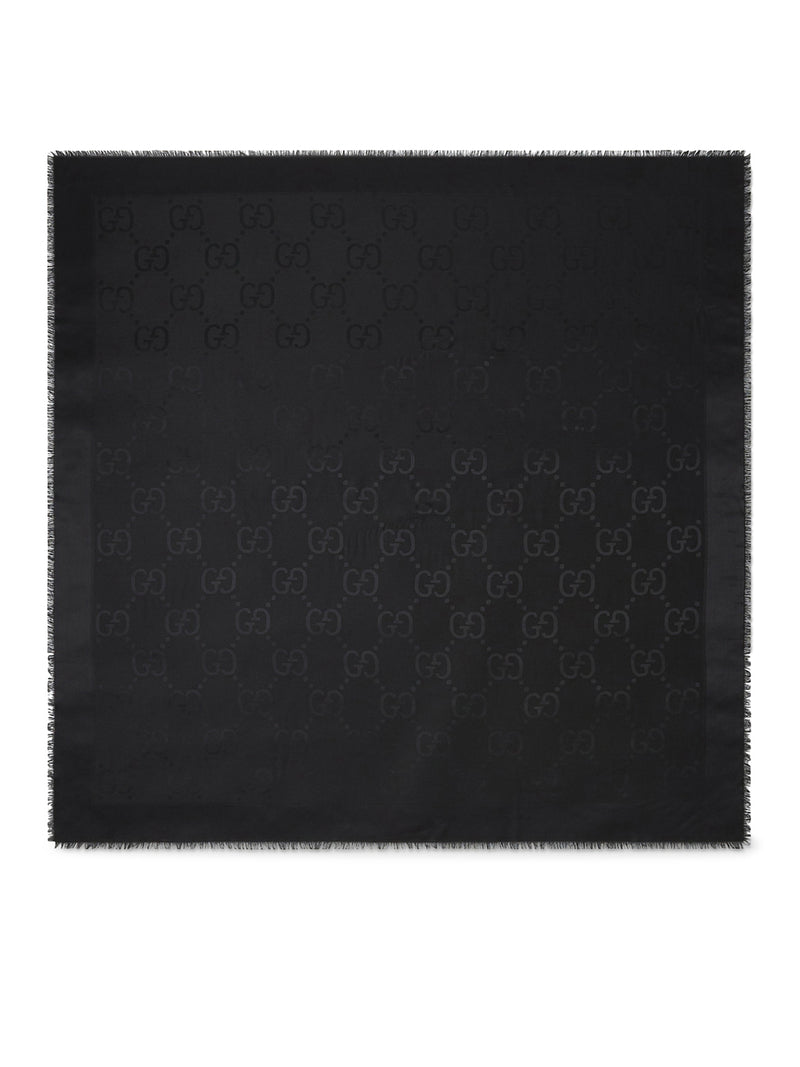 SCIALLE IN LANA E SETA JACQUARD CON MOTIVO GG