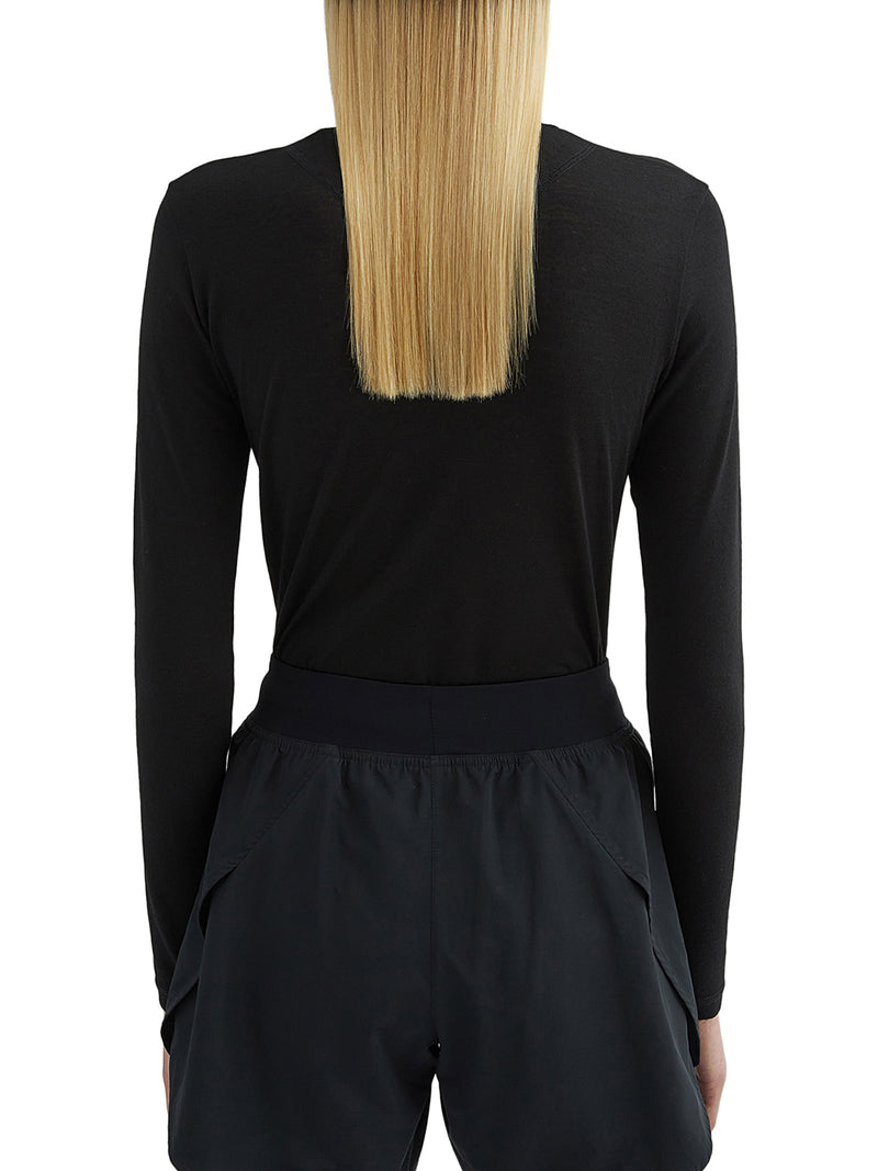 T-SHIRT A COLLO ALTO IN MISTO LANA LEGGERO