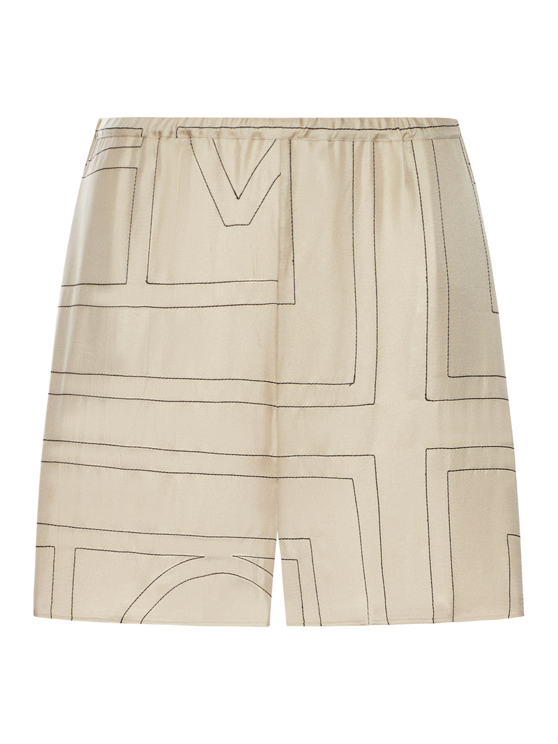 SHORTS IN SETA CON MONOGRAMMA