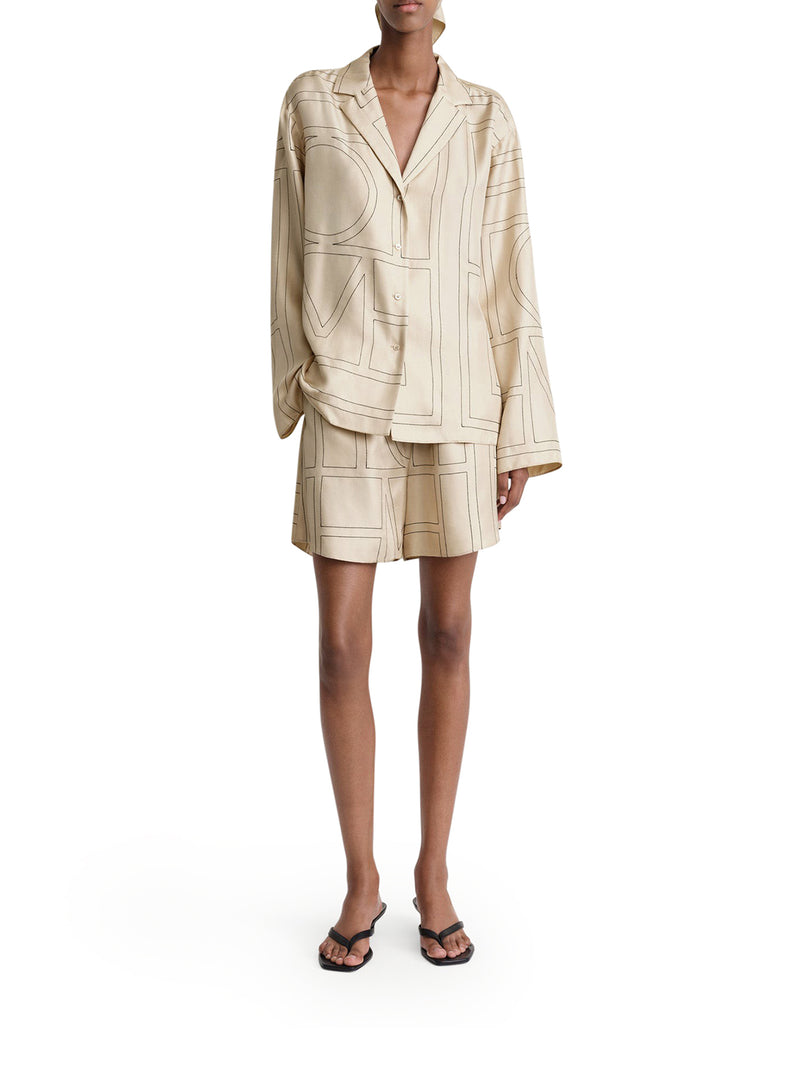 SHORTS IN SETA CON MONOGRAMMA