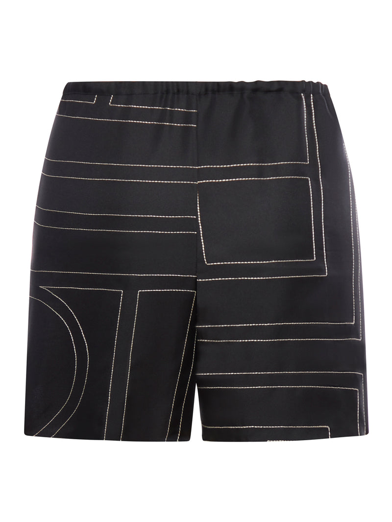 SHORTS IN SETA CON MONOGRAMMA