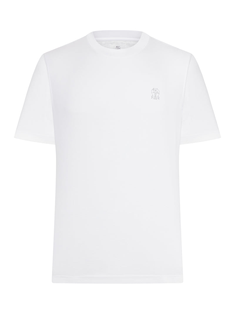 T-SHIRT IN COTONE CON LOGO STAMPATO A CONTRASTO