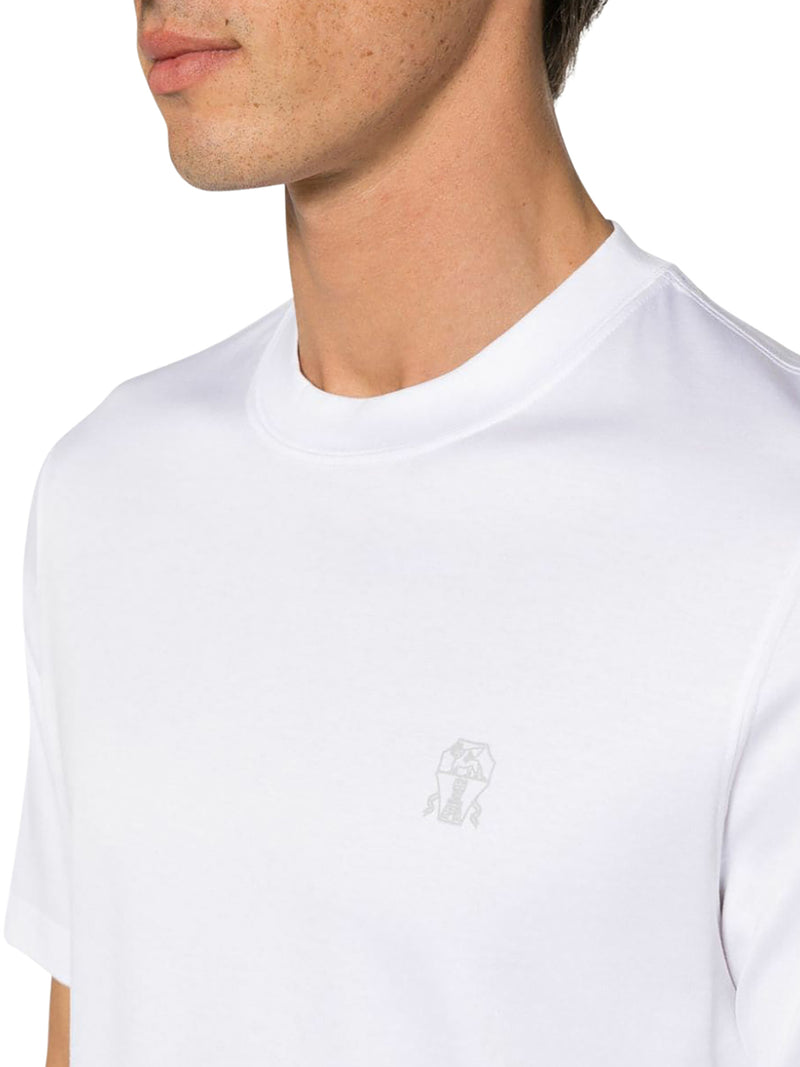 T-SHIRT IN COTONE CON LOGO STAMPATO A CONTRASTO