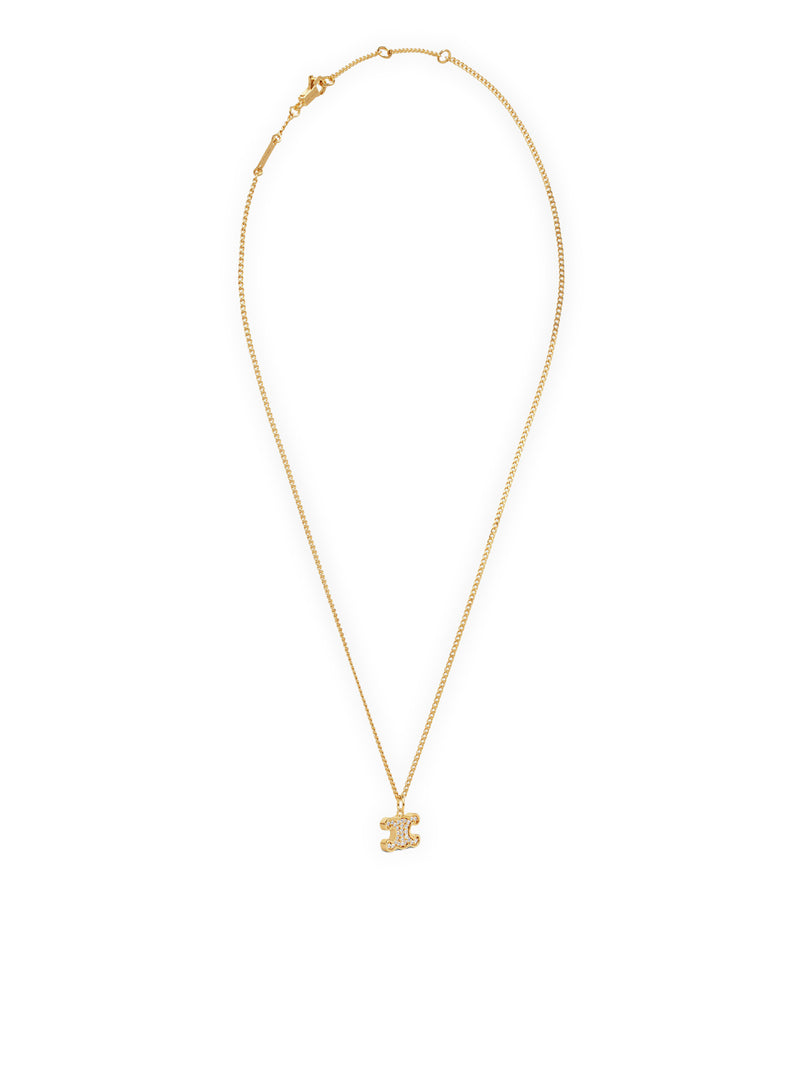 COLLANA TRIOMPHE CON STRASS IN OTTONE FINITURA ORO E CRISTALLI