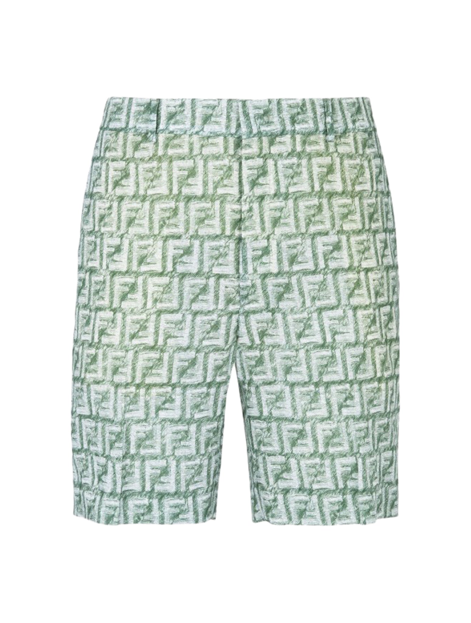 Pantaloni corti in lino FF verde