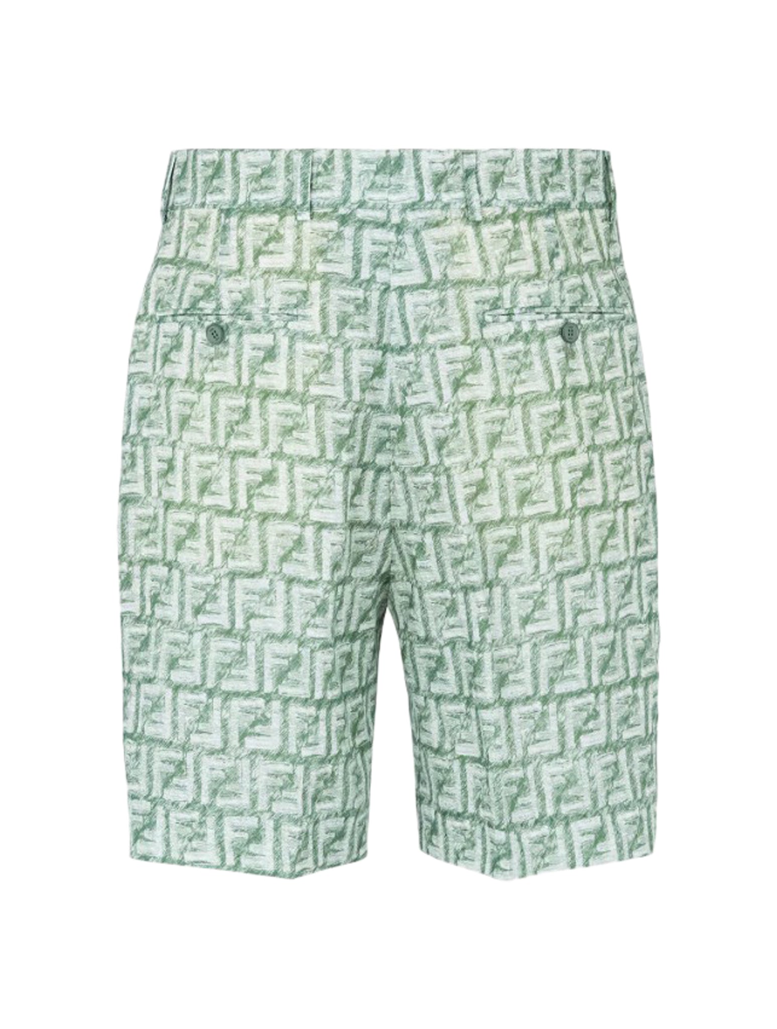 Pantaloni corti in lino FF verde