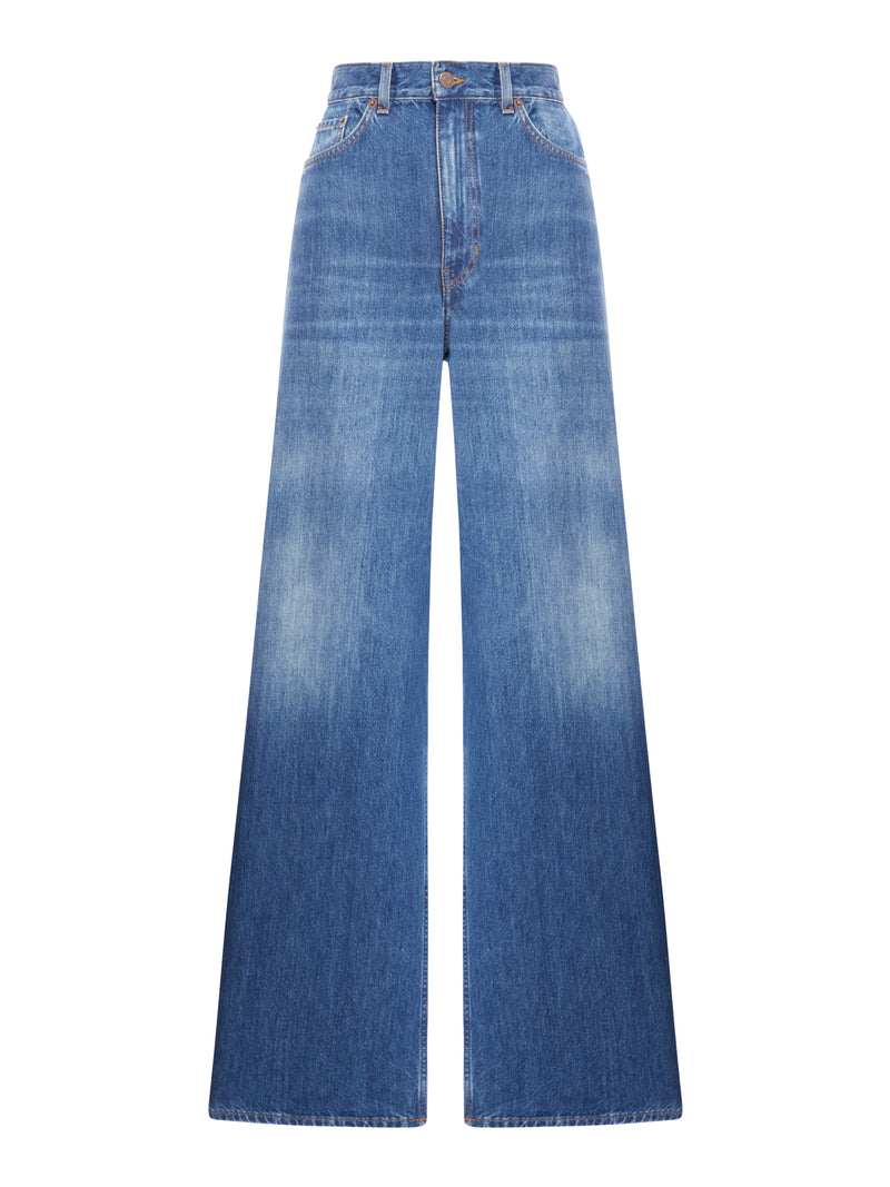 JEANS A GAMBA AMPIA IN DENIM