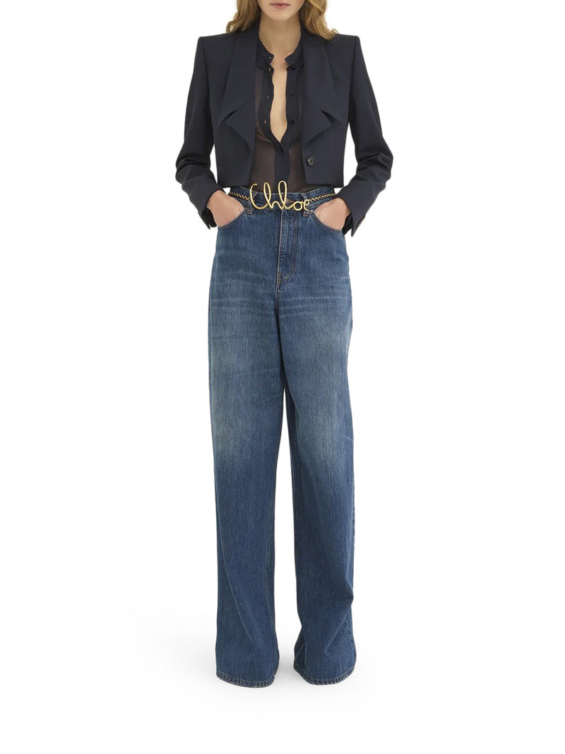 JEANS A GAMBA AMPIA IN DENIM