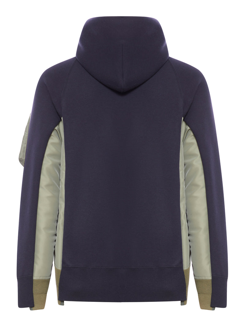 FELPA IN SPUGNA E TWILL DI NYLON