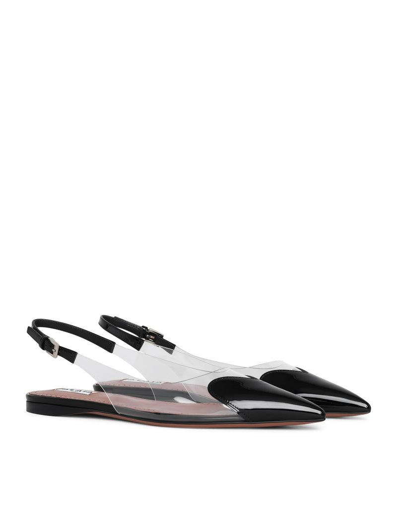 SLINGBACK FLAT LE CŒUR IN PELLE DI VITELLO VERNICIATA