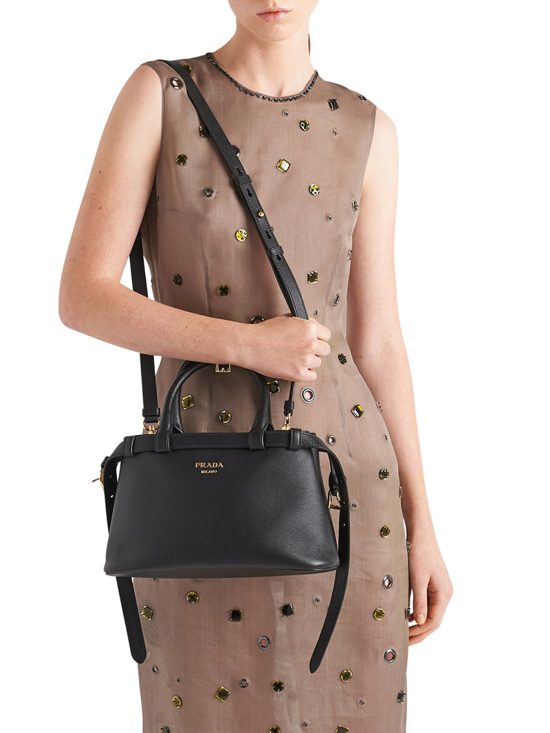 BORSA PRADA BUCKLE SMALL IN PELLE CON DOPPIA CINTURA