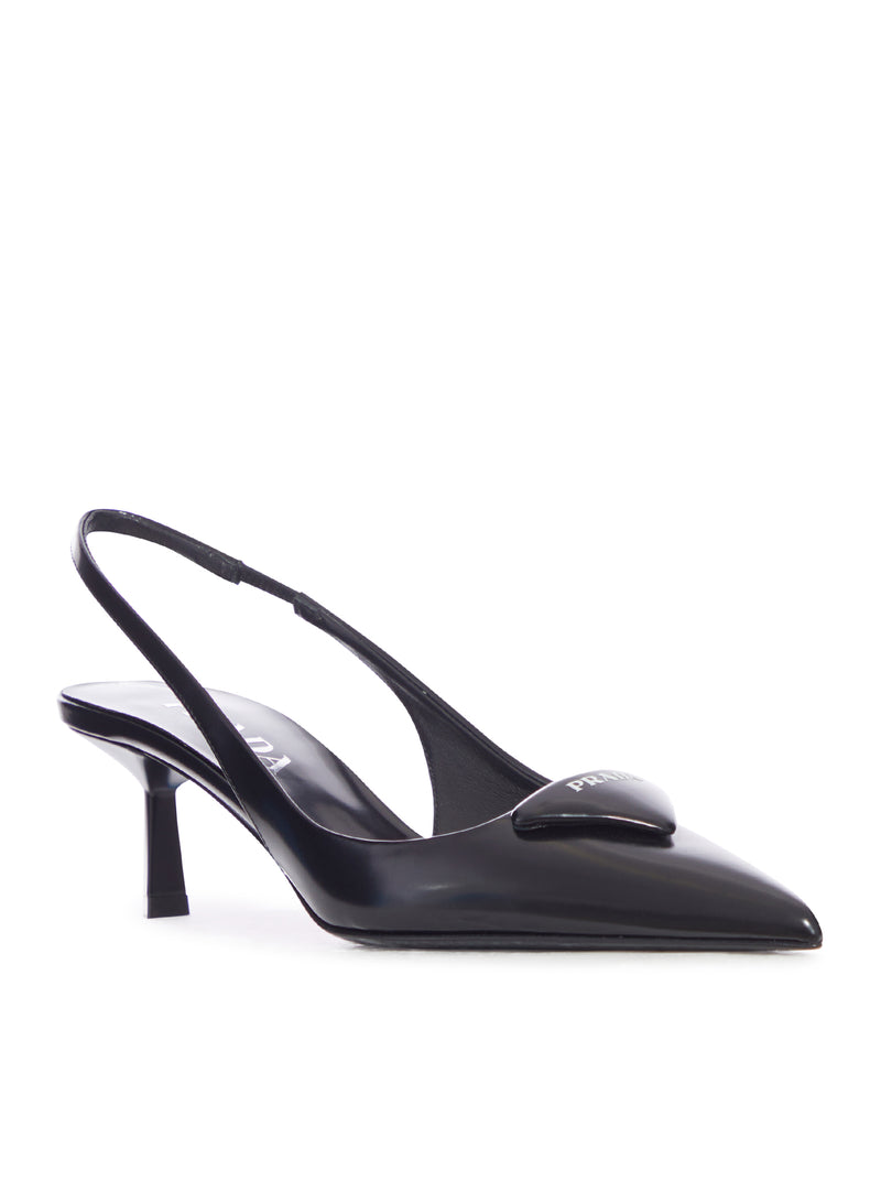 DÉCOLLETÉ SLINGBACK IN PELLE SPAZZOLATA