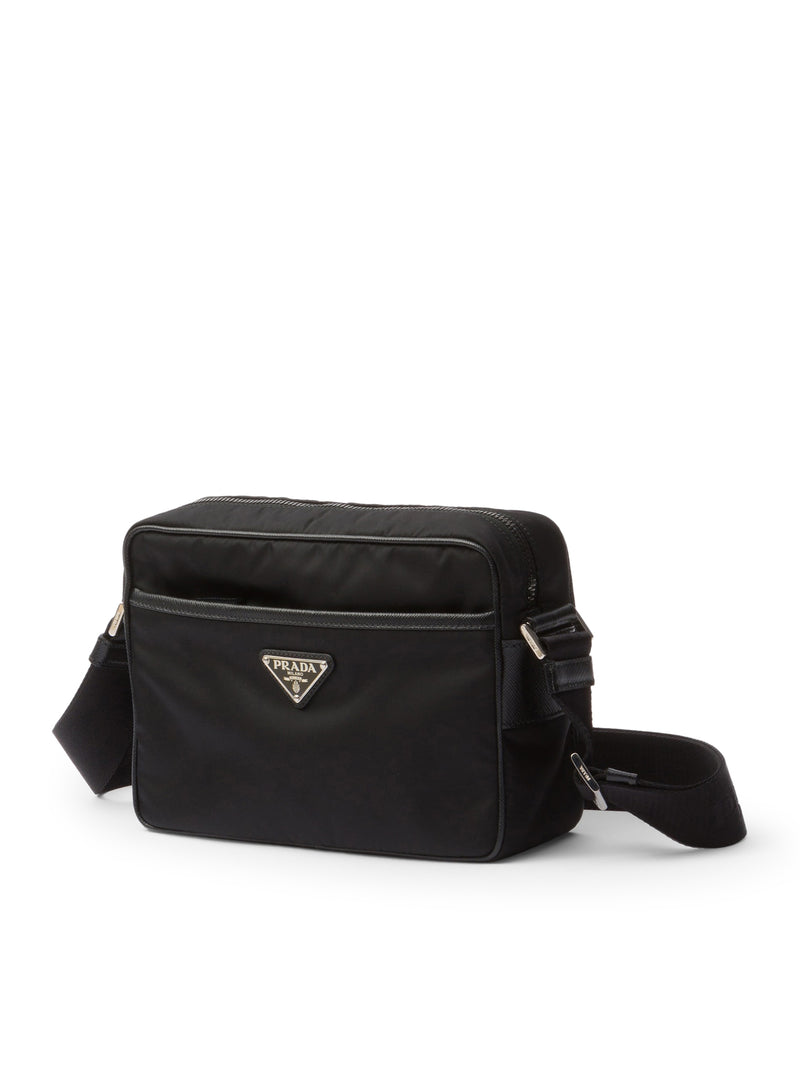 BORSA A SPALLA IN RE-NYLON E SAFFIANO