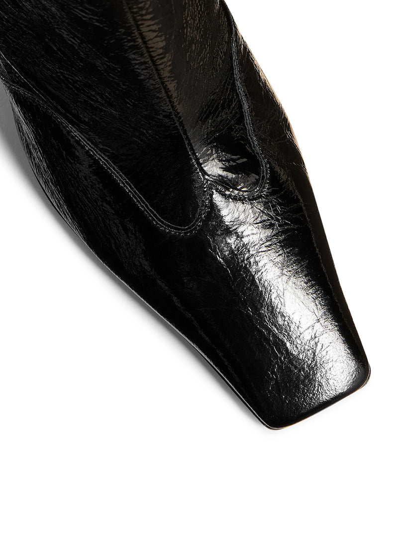 LO STIVALE ALTO STRETCH NEVADA in pelle stropicciata nera