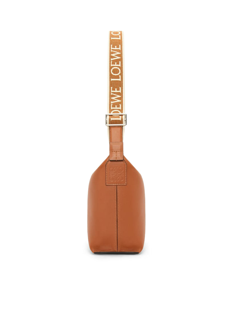 BORSA A TRACOLLA CUBI PICCOLA IN PELLE DI VITELLO LISCIA E JACQUARD