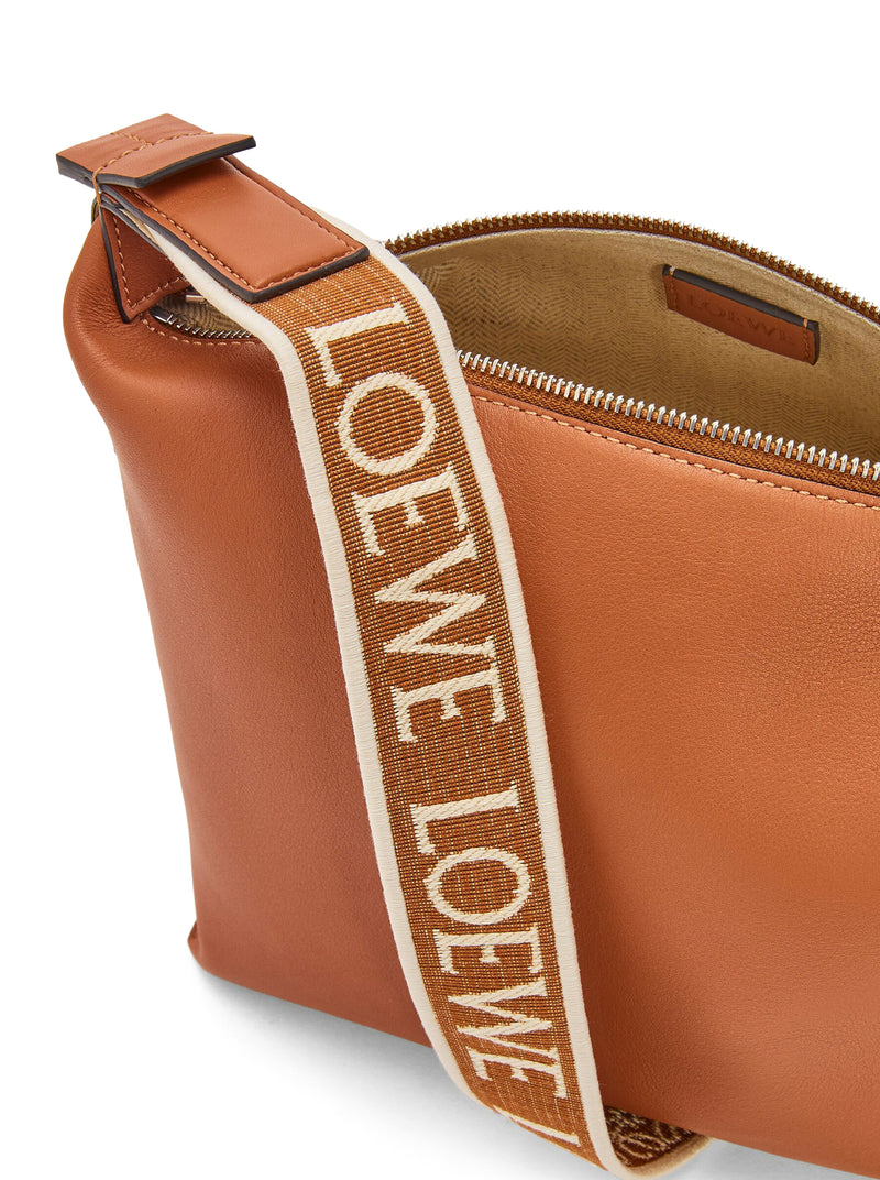 BORSA A TRACOLLA CUBI PICCOLA IN PELLE DI VITELLO LISCIA E JACQUARD