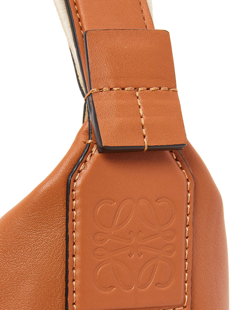 BORSA A TRACOLLA CUBI PICCOLA IN PELLE DI VITELLO LISCIA E JACQUARD