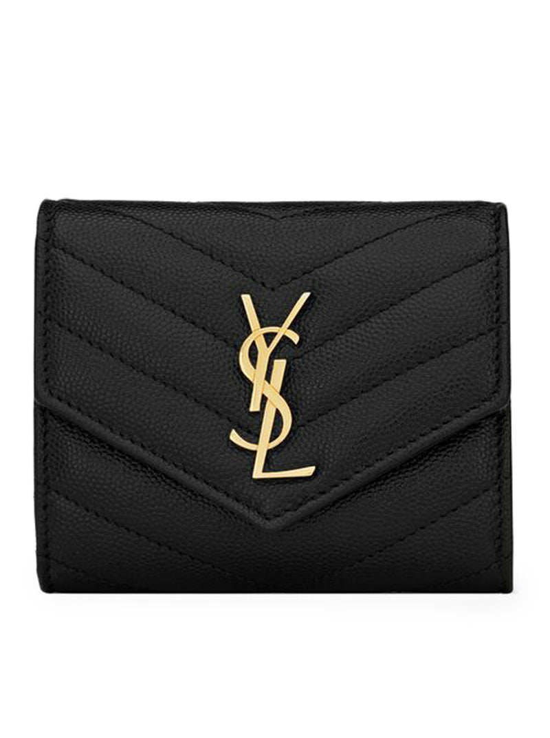 CASSANDRE MATELASSÉ MULTI-FOLDED WALLET IN PELLE GOFFRATA GRAIN DE POUDRE