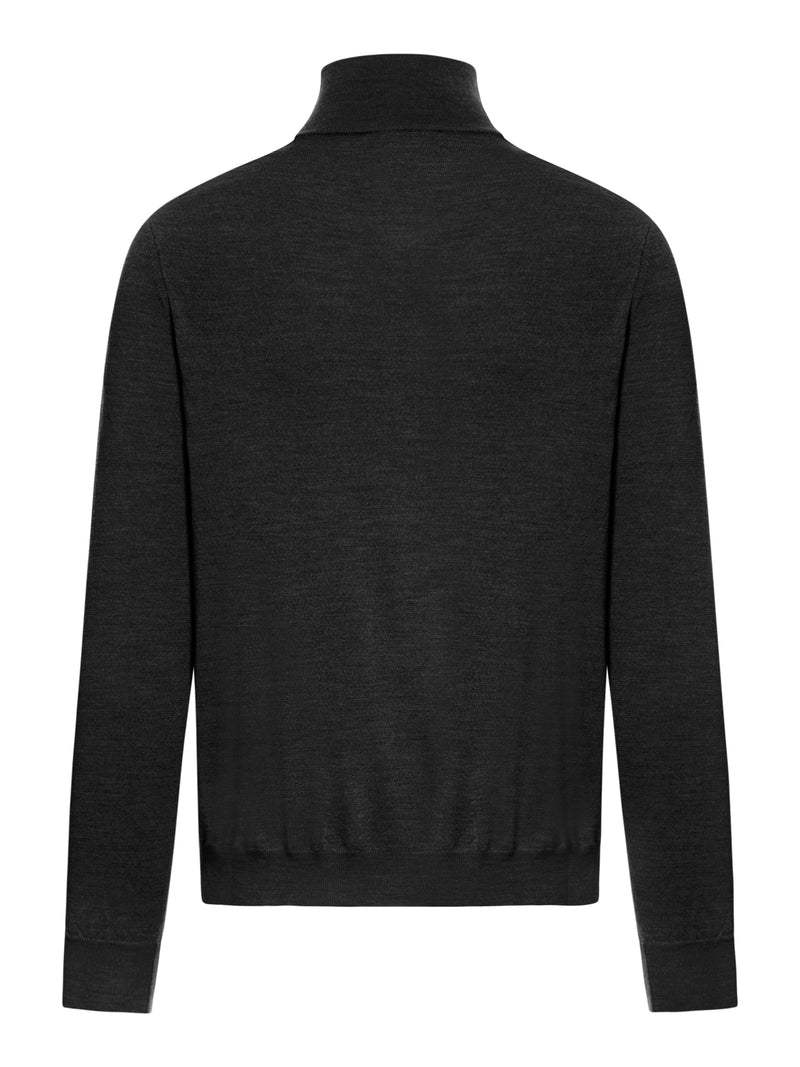 MAGLIA CON HALF ZIP IN WOOL FLEX