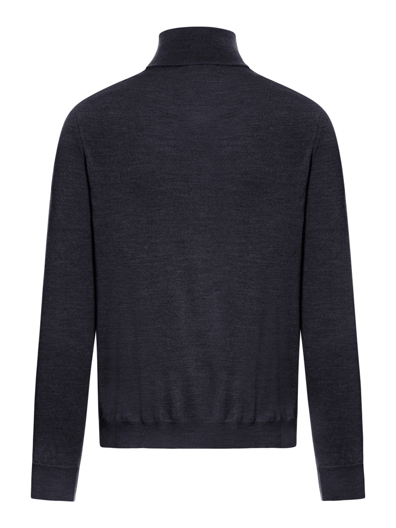 MAGLIA CON HALF ZIP IN WOOL FLEX