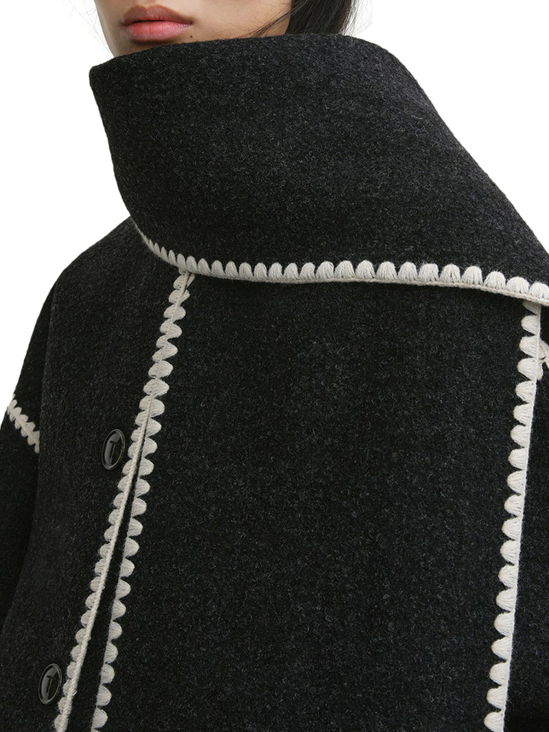 GIACCA IN LANA CON SCIARPA