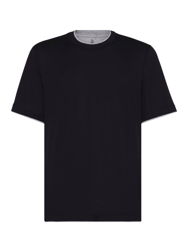 T-SHIRT IN JERSEY CON PROFILI A CONTRASTO