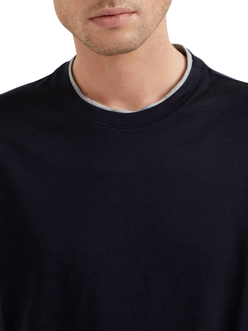 T-SHIRT IN JERSEY CON PROFILI A CONTRASTO