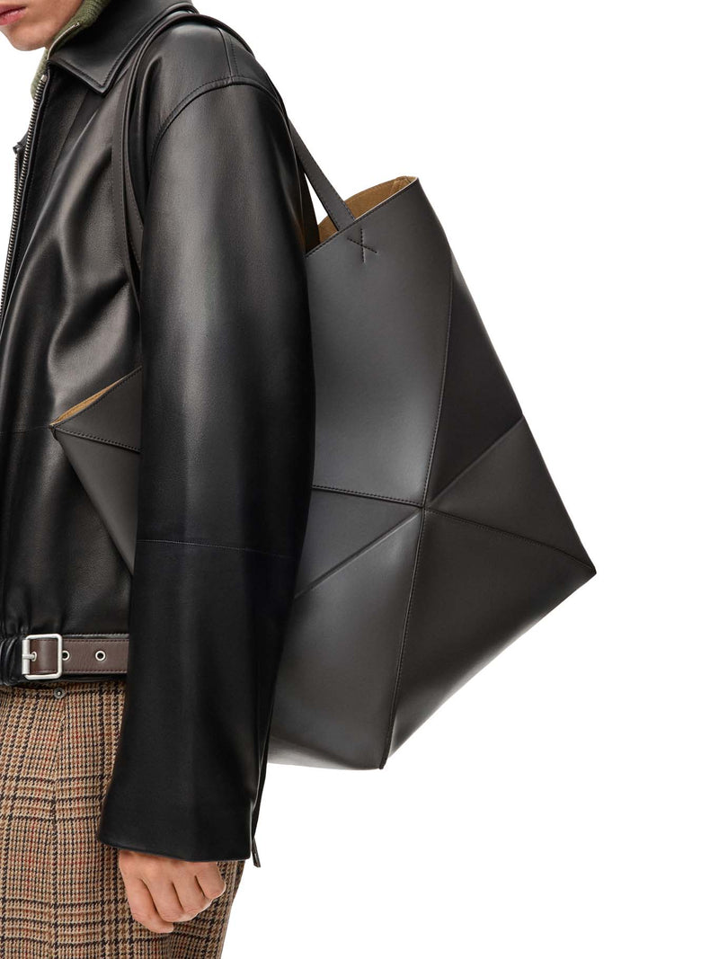 BORSA PUZZLE FOLD TOTE XL IN PELLE DI VITELLO LUCIDA