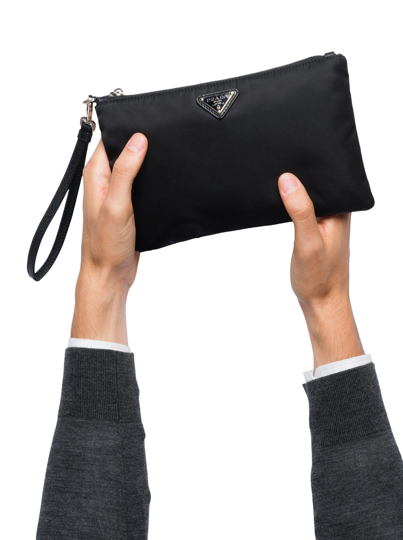 POUCH IN RE-NYLON E SAFFIANO