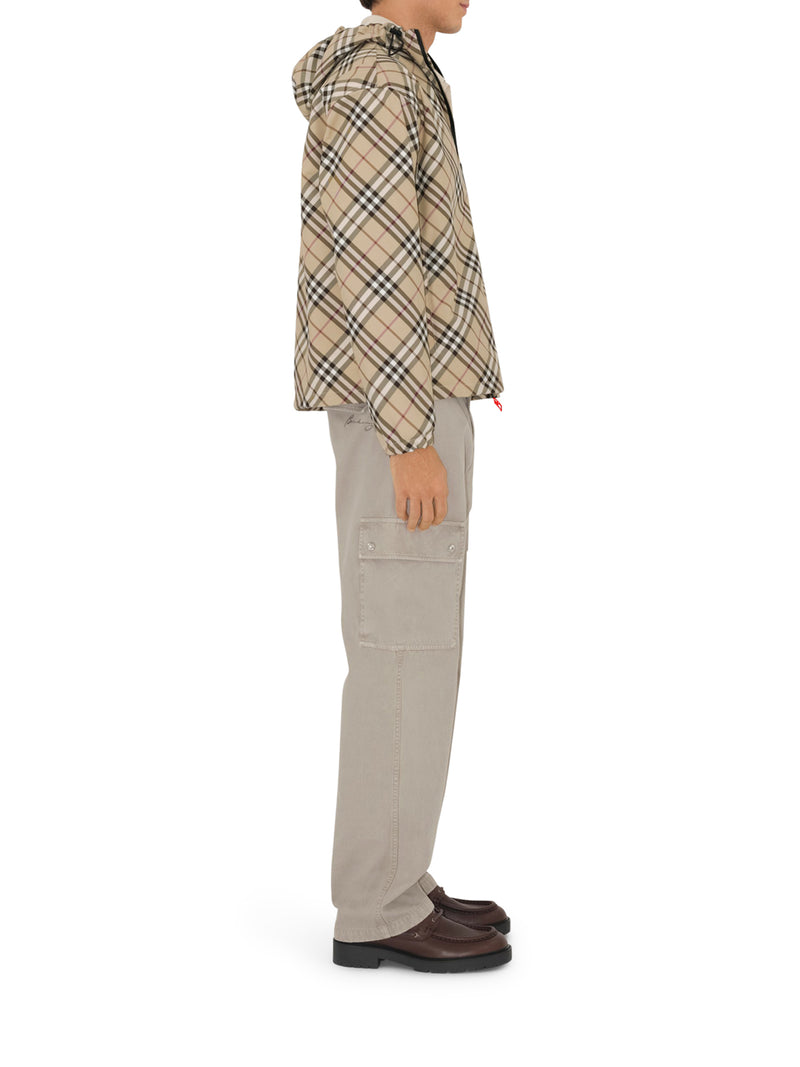 GIACCA IN TWILL CON STAMPA CHECK