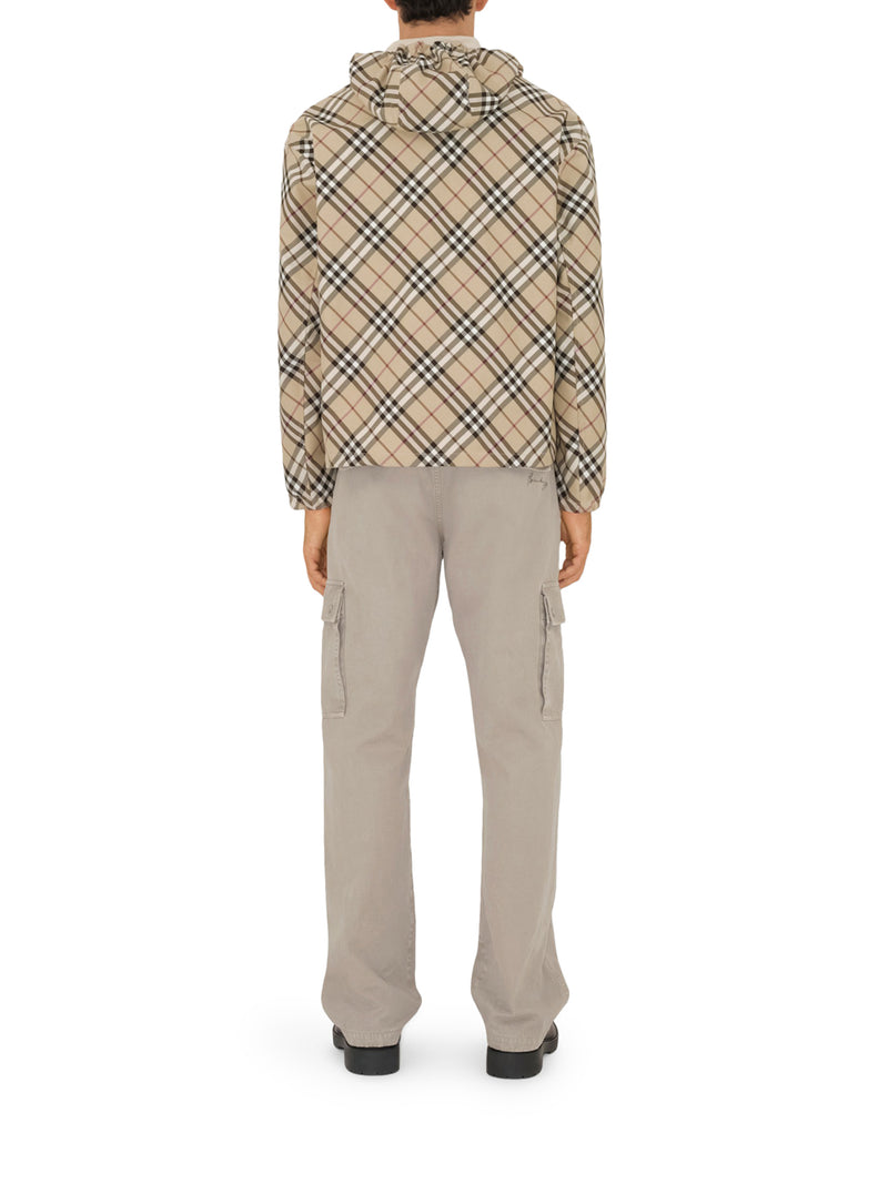 GIACCA IN TWILL CON STAMPA CHECK