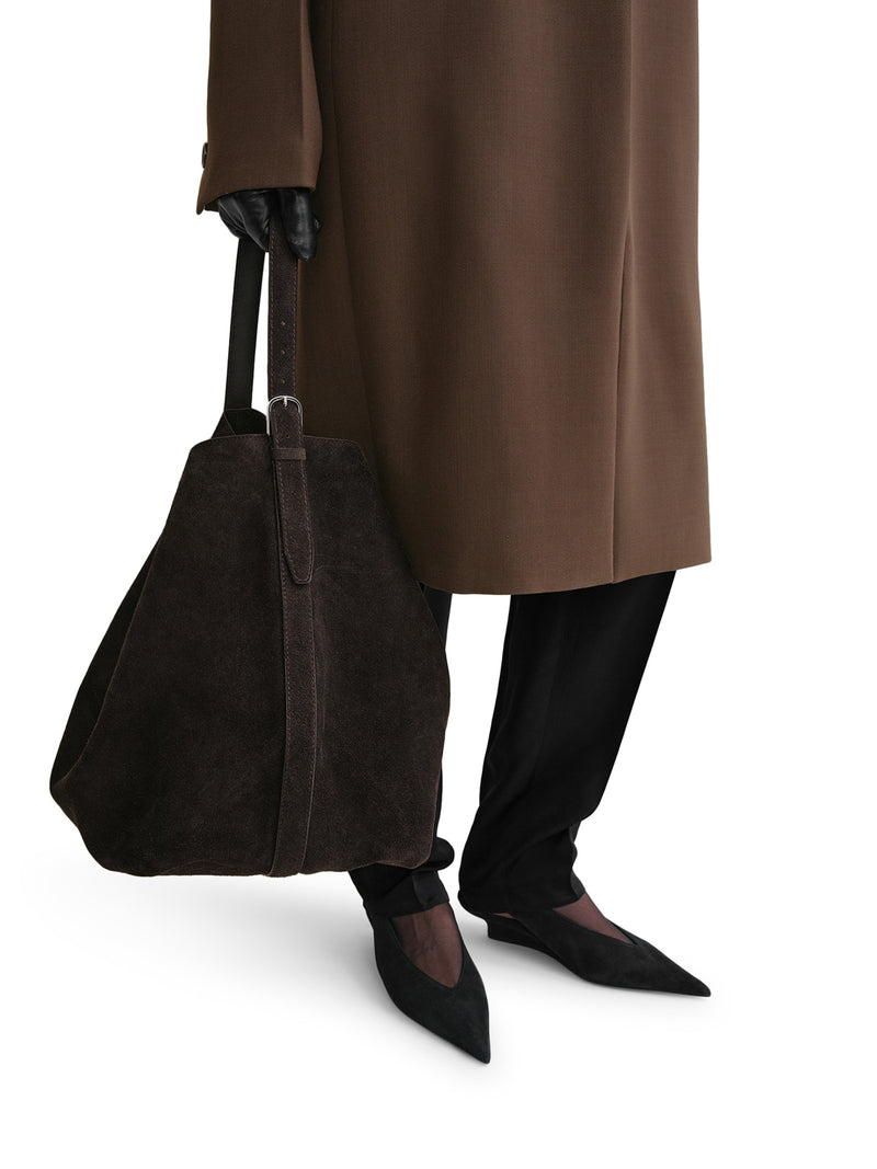 BORSA TOTE BELTED IN CAMOSCIO