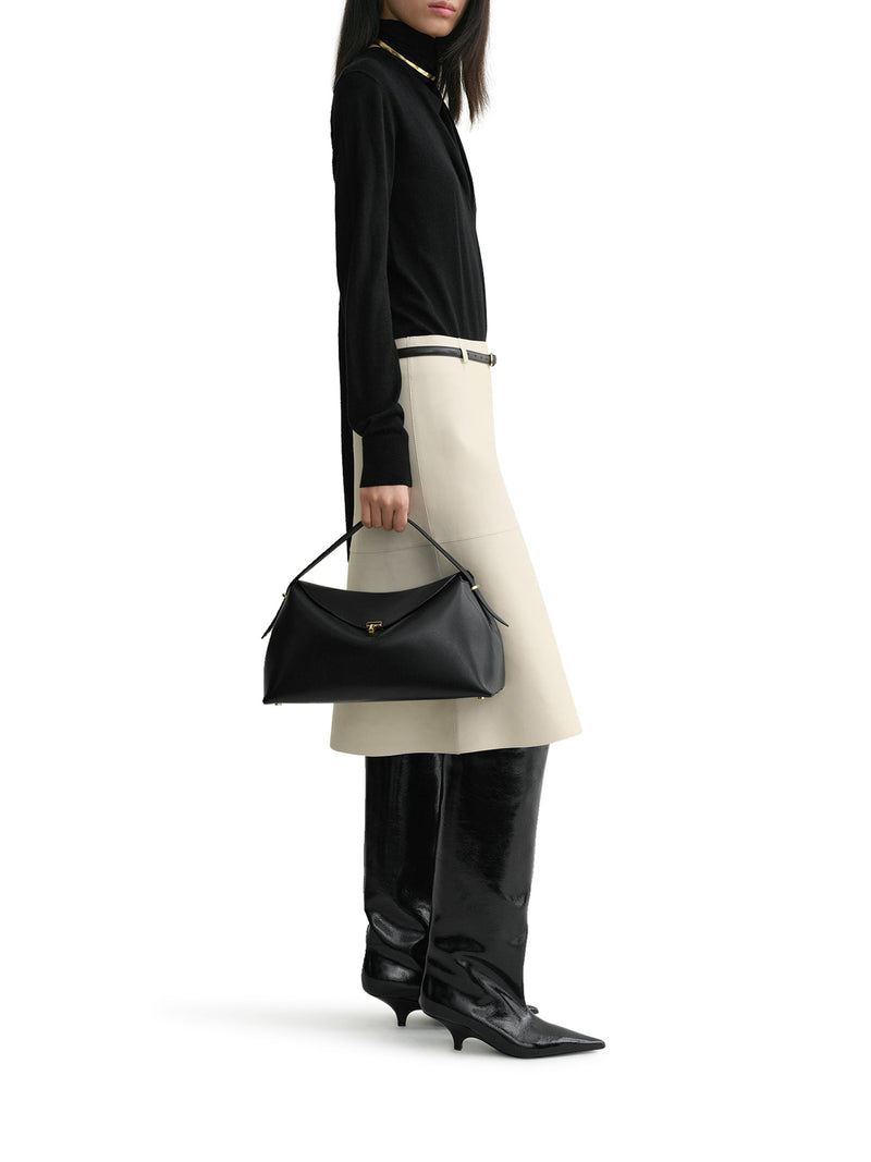 BORSA A MANO T-LOCK IN PELLE DI VITELLO LISCIA