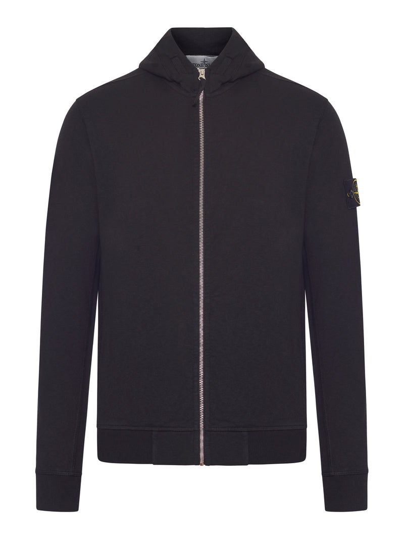 FELPA CON CAPPUCCIO E ZIP IN COTONE